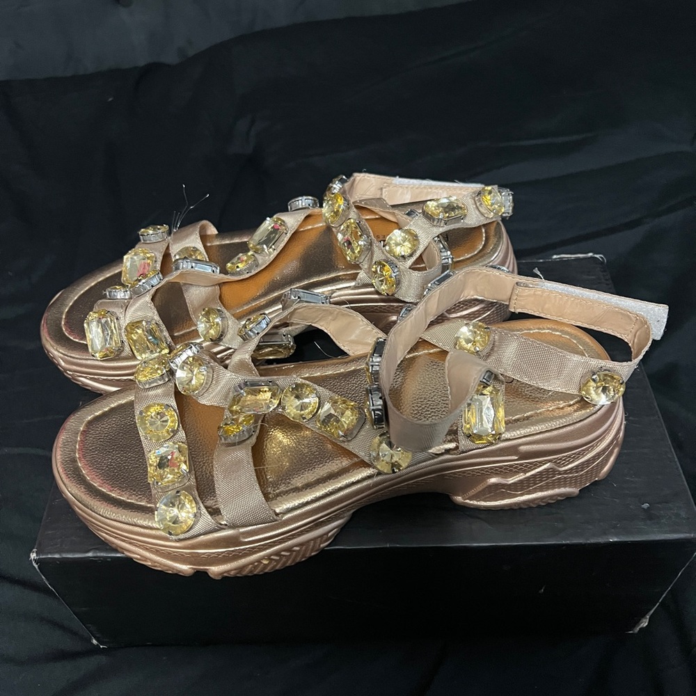 FN Rhinestone Platform Sandals - Picture 4 of 8